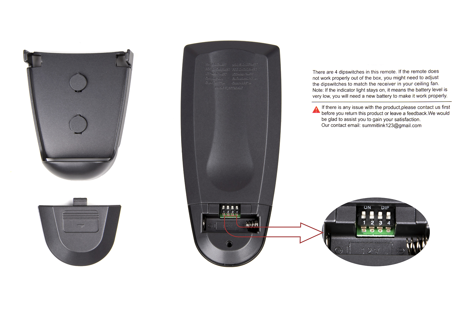 Replacement Remote UC7083T Hampton Bay Ceiling Fan Wireless Dual Lights Control