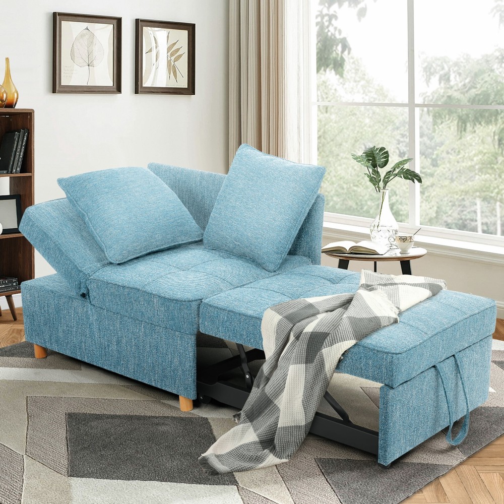4-in-1 Folding Ottoman Sofa Bed, Convertible Chair Multi-Function Sleeper Sofa:】