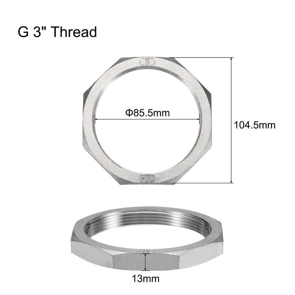Cast Pipe Fitting Hex Locknut Nut G 3" Female Thread (DN80)