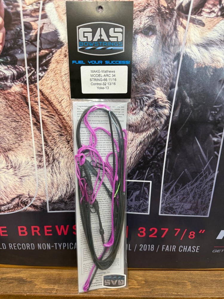 NEW Gas Mathews ARC 34 Bow Strings String COMPLETE SET Flo Purple