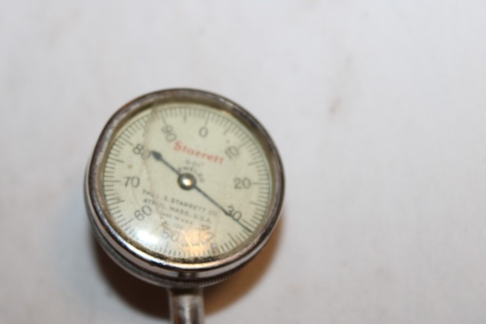 Starrett Jeweled Dial Indicator No. 196 .001” w/ Solid Bar