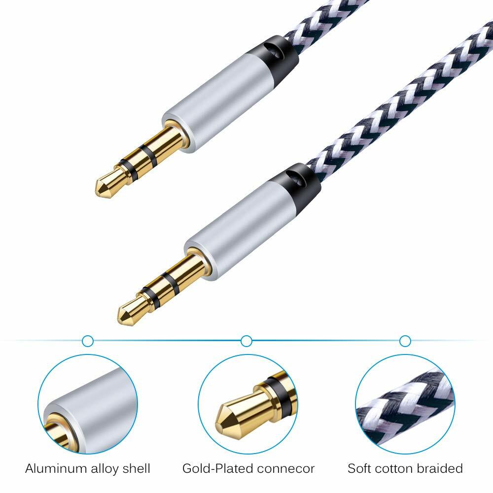 2PACK Aux Cord 3.5mm Male to Male Auxiliary Audio Cable For Car Headphone iPhone