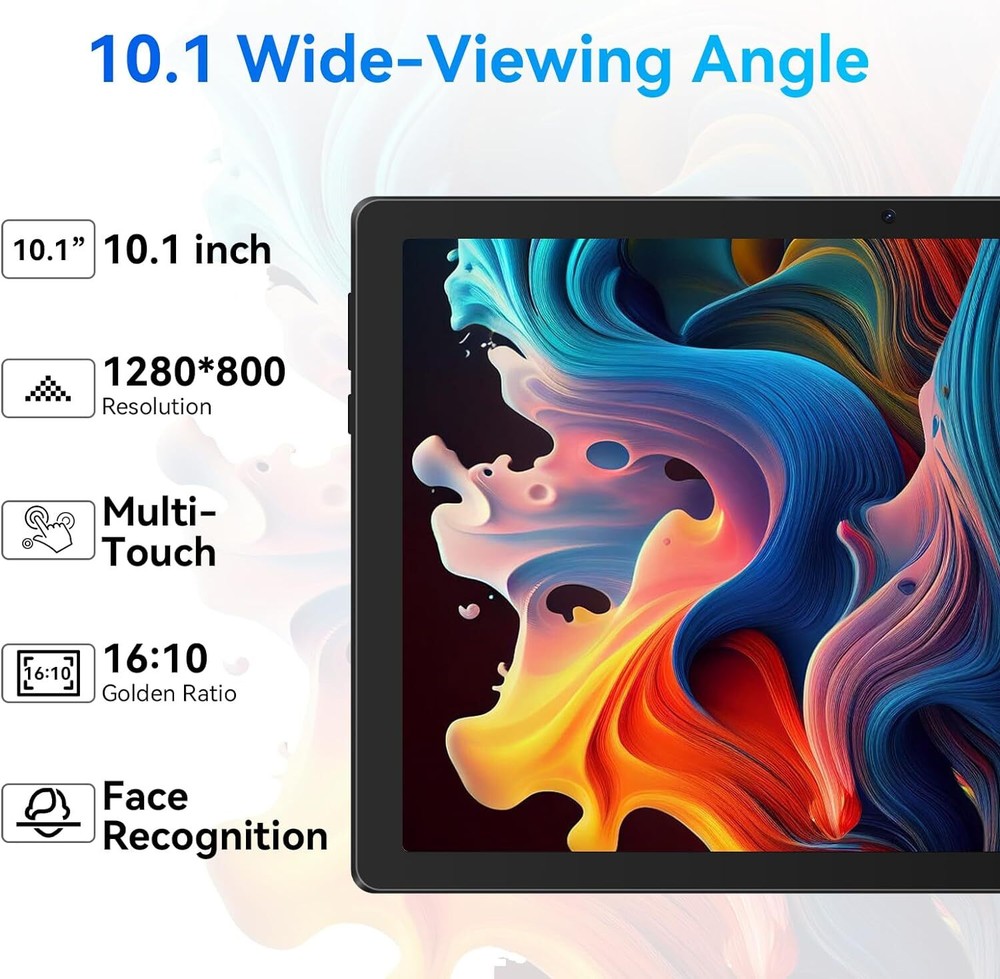 10.1" Android 14 Tablet 8GB RAM,64GB ROM Octa-Core Processor Dual Camera IPS