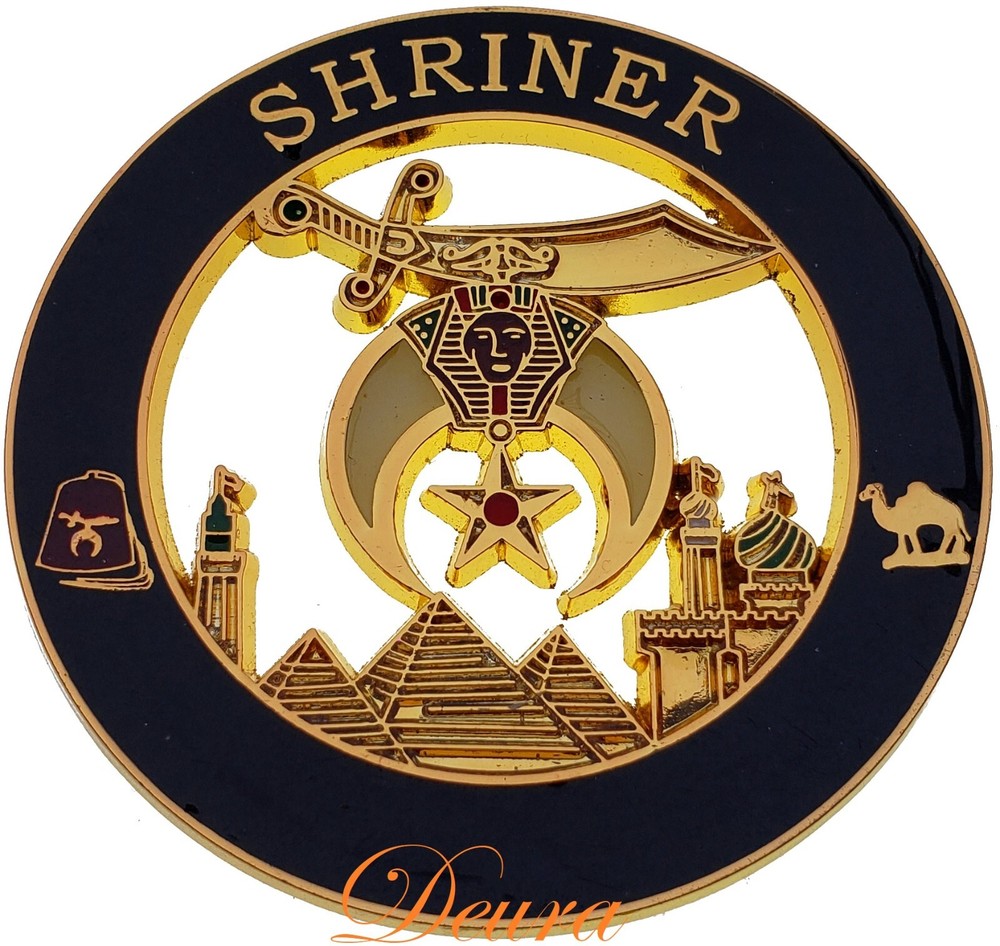 Masonic Shriner Mason Gold Car Emblem 3"