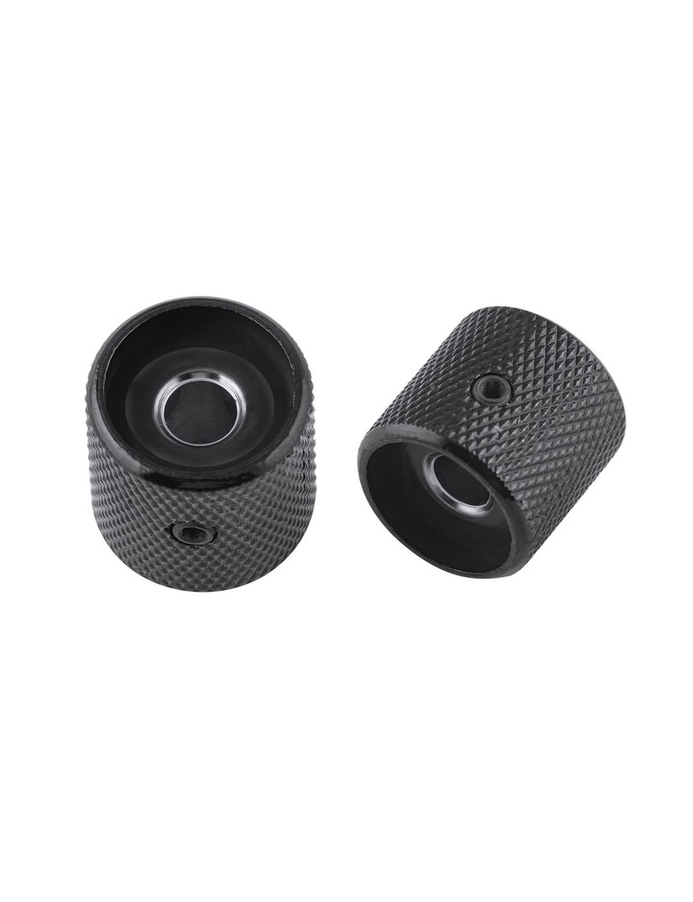 Rubatone Metal Guitar Knobs Flat Top Control with Black Knurled