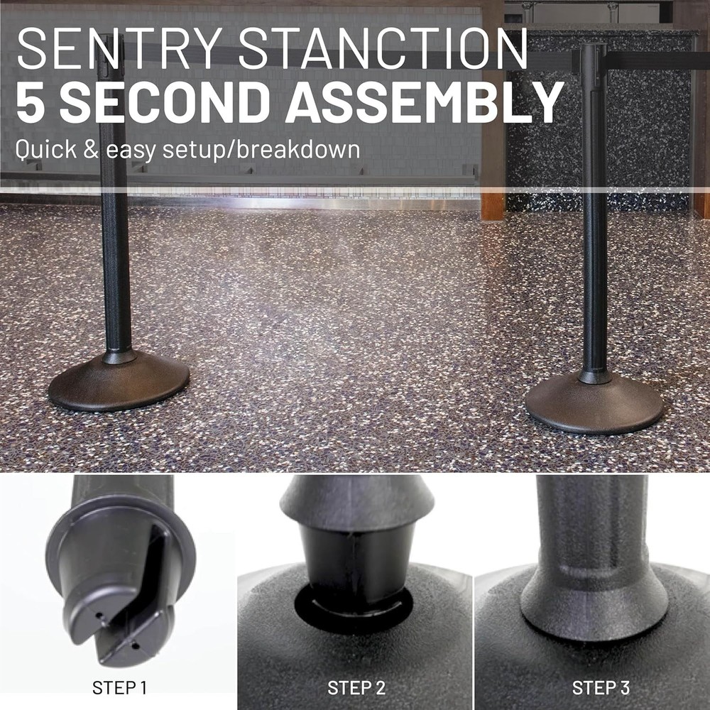 High Density Polyethylene Stanchions with 6.5' Belts for Efficient Crowd Control