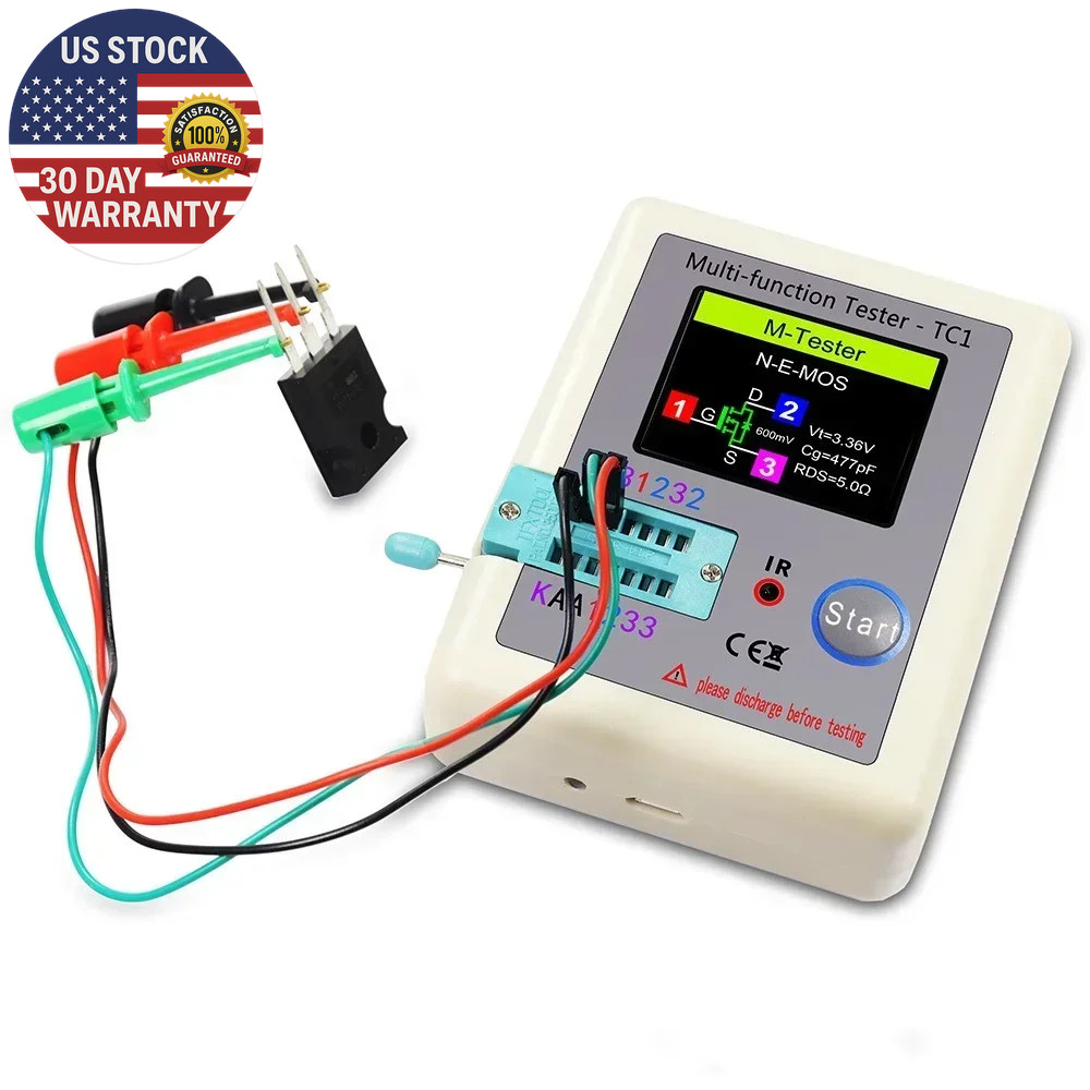 LCR TC1 1.8" TFT LCD Display Multi-Meter Transistor Tester Diode Triode Capacito
