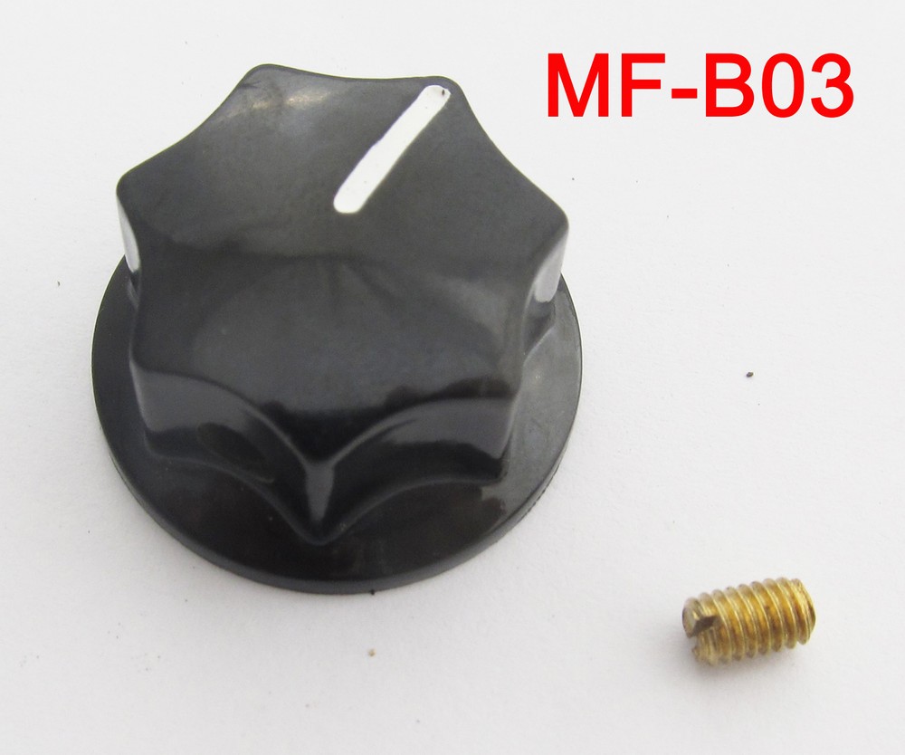2pcs MF-B03 33.5x15mm Hex Screw Fix Pot Knobs for HAM Radio Audio Black Plastic