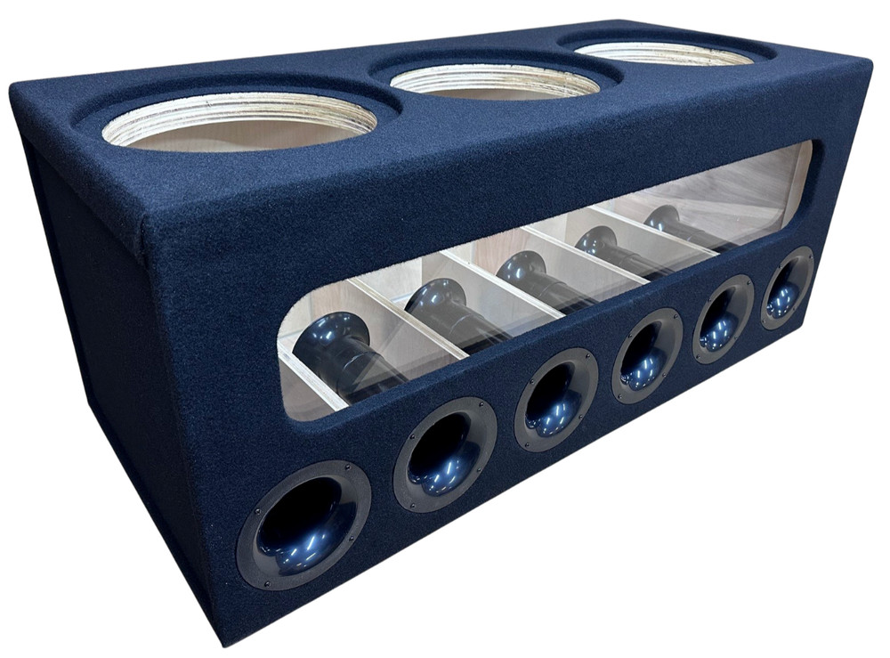 Custom Ported Sub Enclosure Box for 3 12" Subs - 2.5 CF / Sub BIRCH - Plexiglass