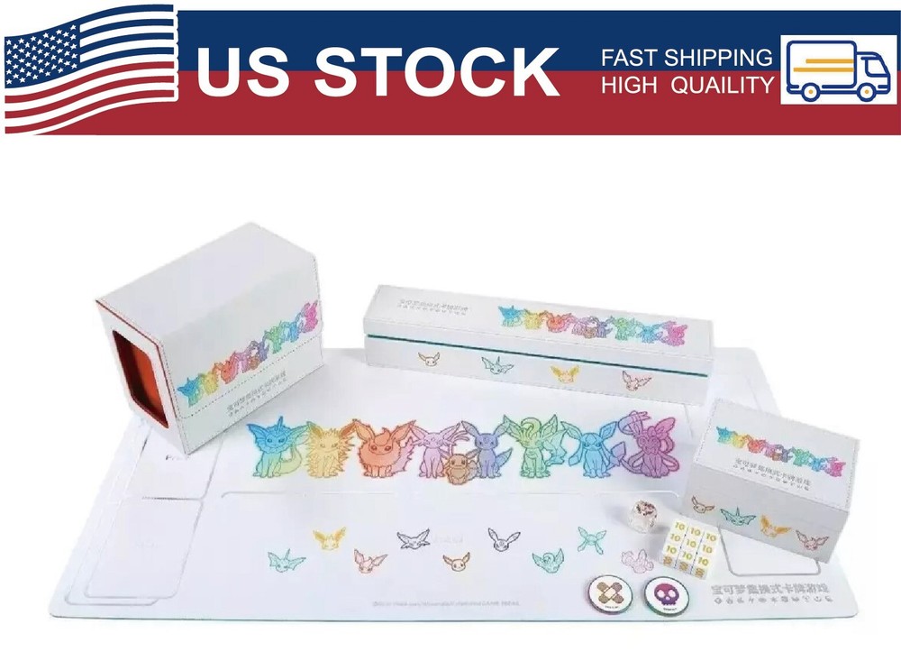 Pokemon S-Chinese EEVEE Playmat+Card deck box+Storage box+DIce+Damage Counters