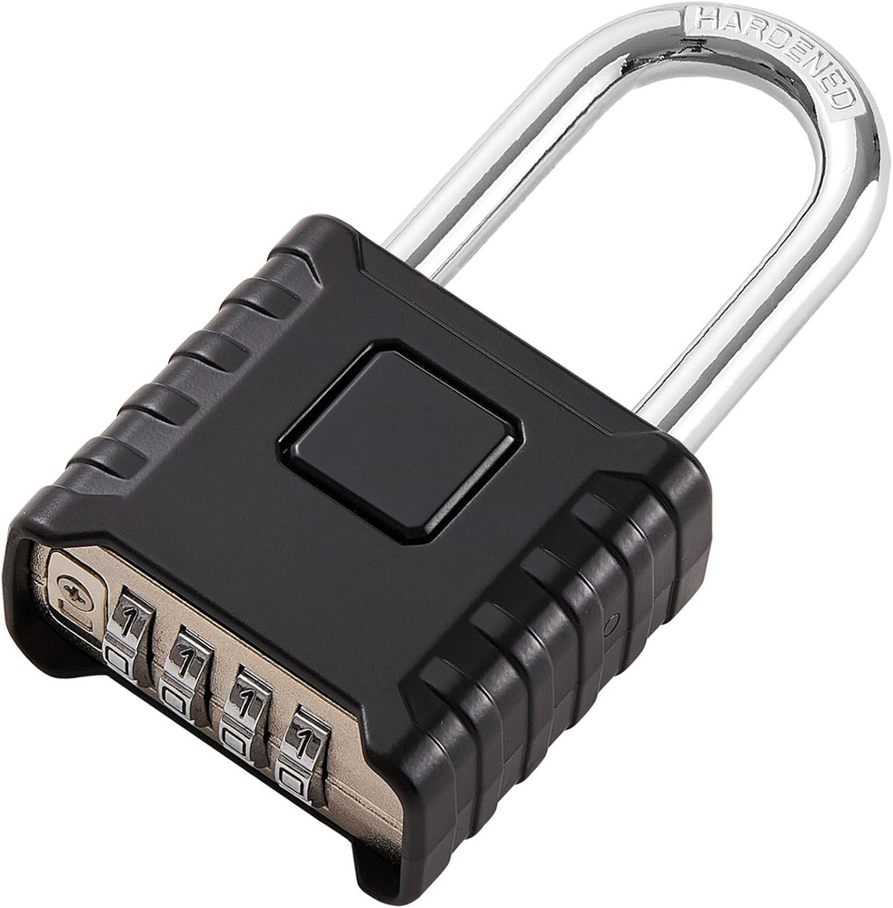 Candado combinacion 4 digitos con grillete largo resistente y impermeable