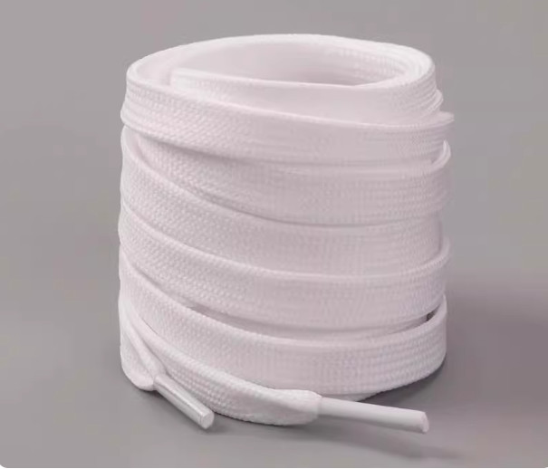 Pure cotton flat white shoelaces