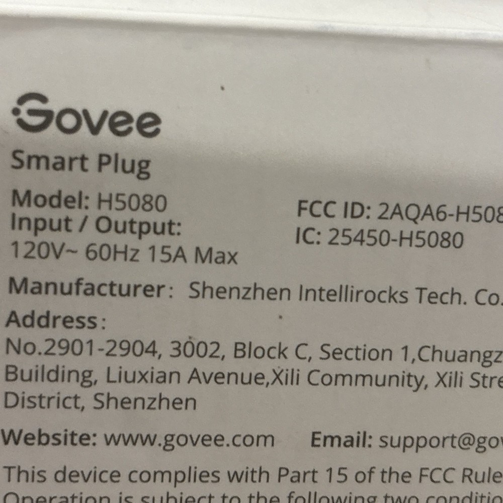 Govee Smart Plug Pro 2 Pack Model H5080