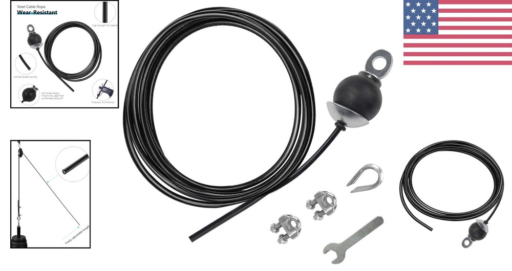 Versatile Gym Replacement Cable - 196" Adjustable Pulley Rope for Weight Lifting