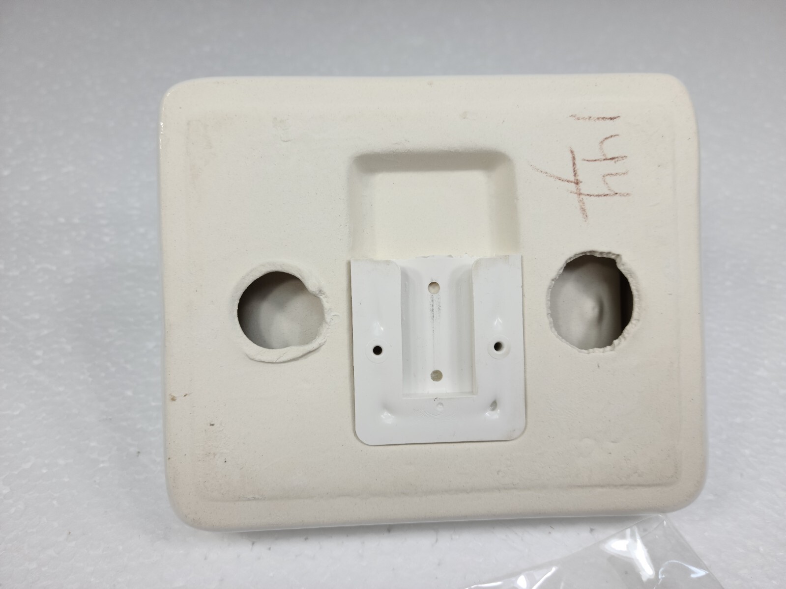 Vintage White Ceramic TP Toilet Paper Holder Screw in Drywall Mid Century Modern