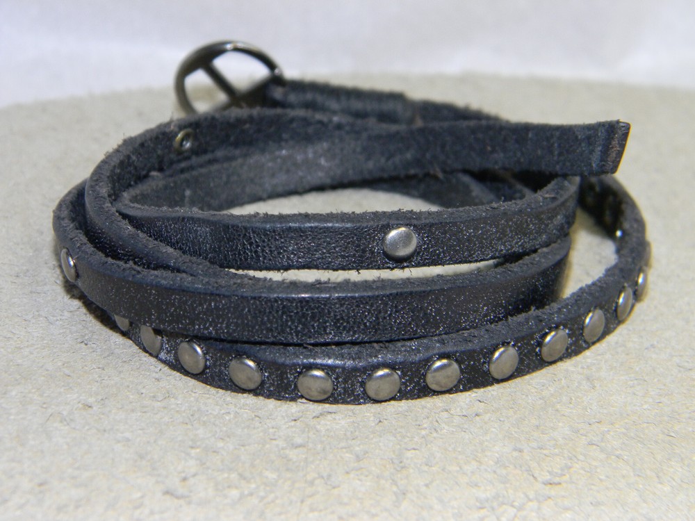 BED STU Black Lether Wrap Bracelet