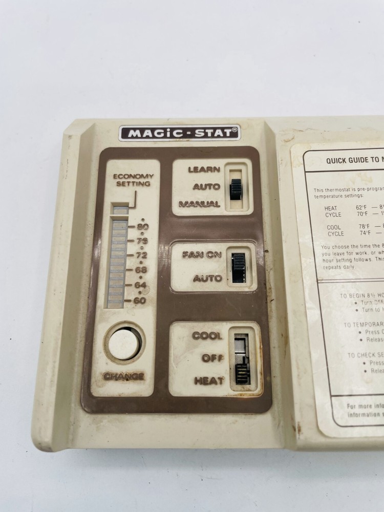 MagicStat Pre Programmed Heating & Cooling Thermostat Beige RARE