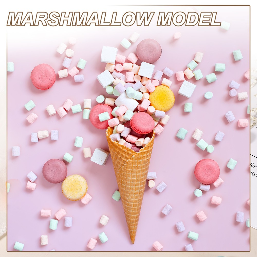 20 Pcs Resin Candy Charm, Artificial Simulation Cotton Candy, White