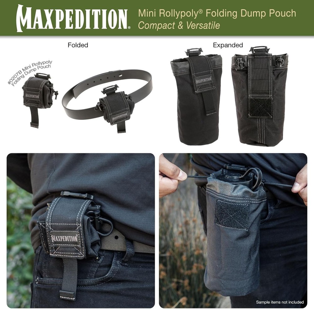 MAXPEDITION Mini Rollypoly Folding Dump Pouch One Size, Black