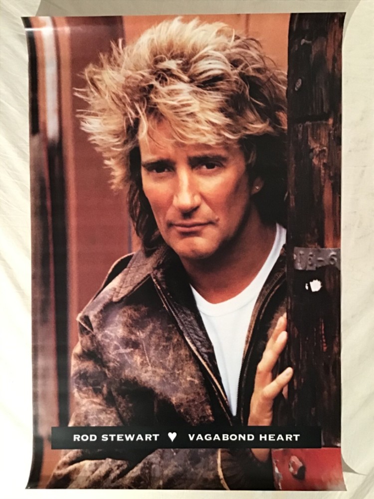 Rod Stewart 1991 Promo Poster Vagabond Heart