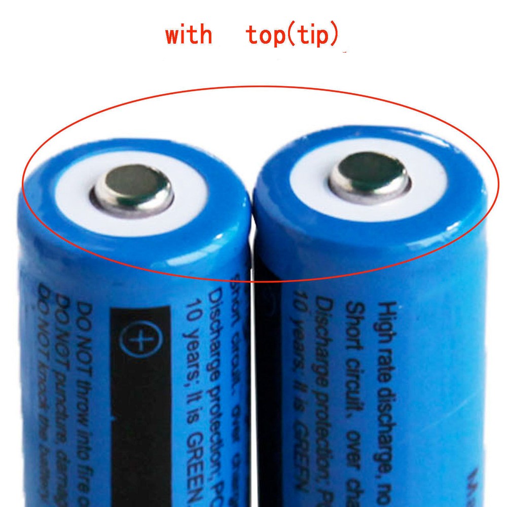 3.7V Button Top Rechargeable Battery 3000mAh Lithium For Flashlight
