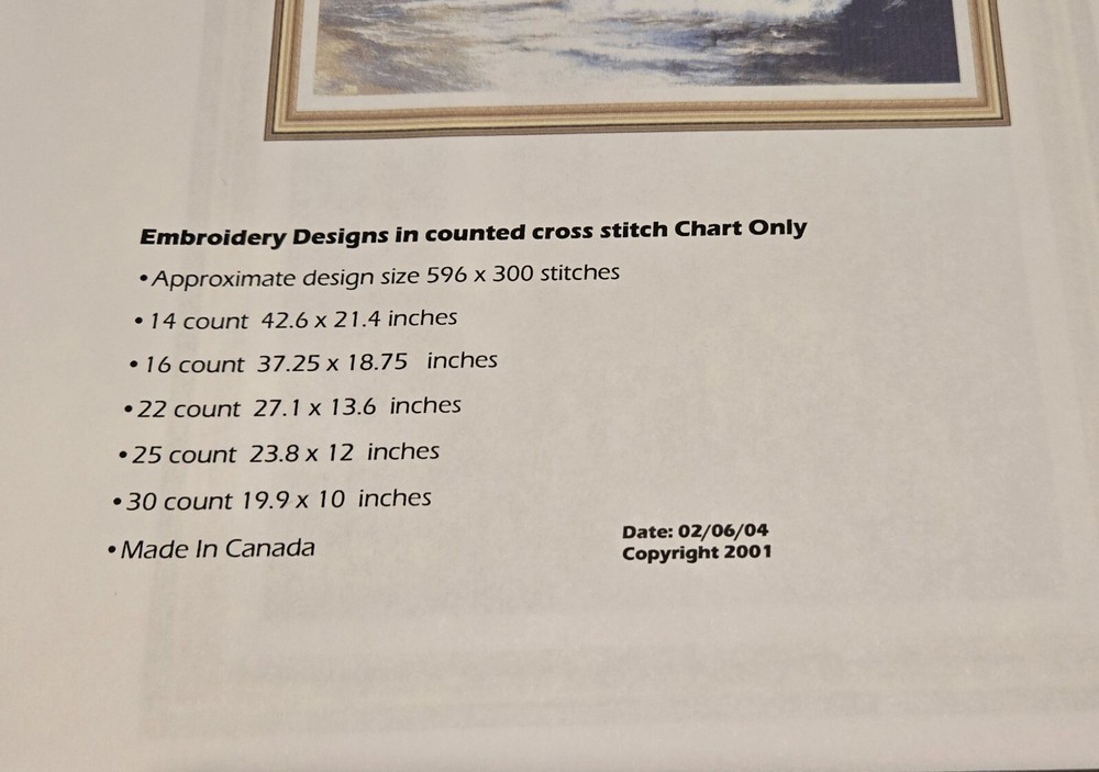 Classic Cross Stitch Pattern Moonlit Seascape