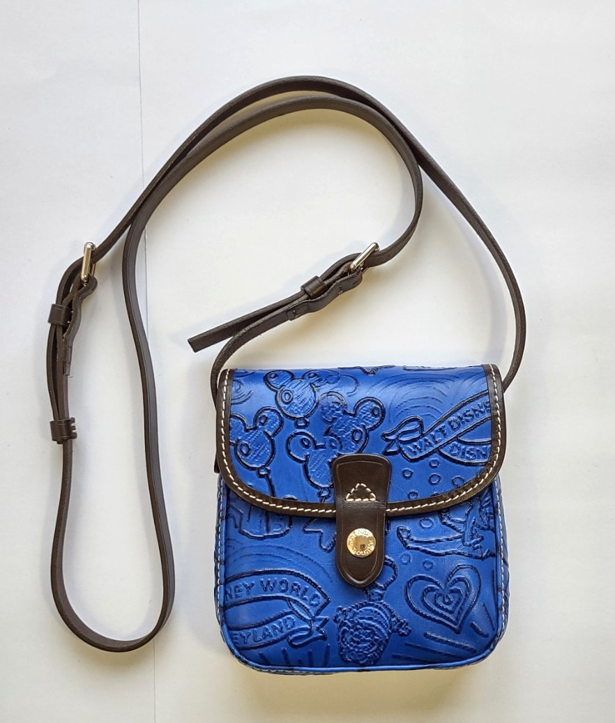 Dooney & Bourke x Disney Sketch Embossed Leather Crossbody Handbag Blue/Brown