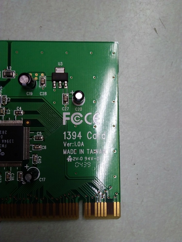 FIREWIRE IEEE 1394 3 PORT FIRE WIRE CONTROLLER CARD FOR PC