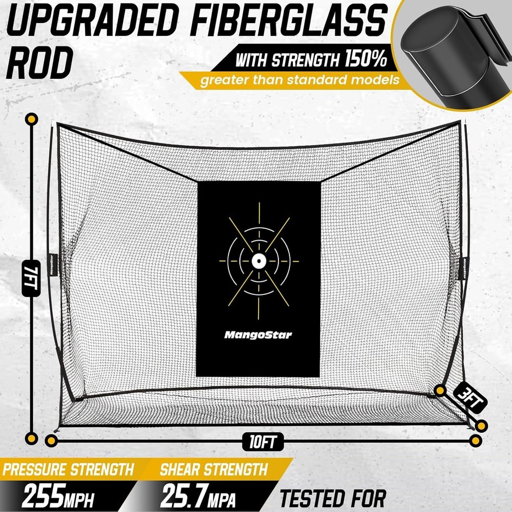 Complete Golf Hitting Kit: 10x7ft Net, Mat, Tees & Balls for Ultimate Practice