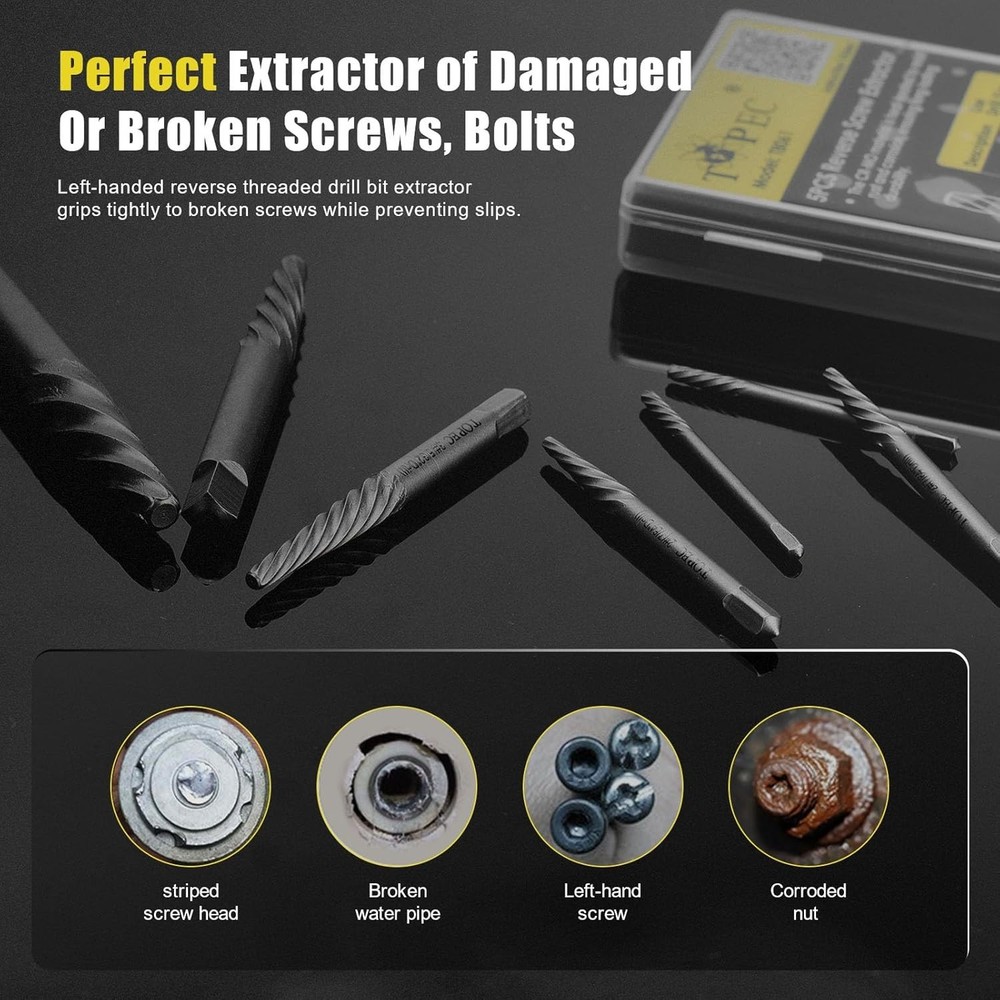 Damaged Screw Extractor Set, 7 Piece Easy Out Bolt for...