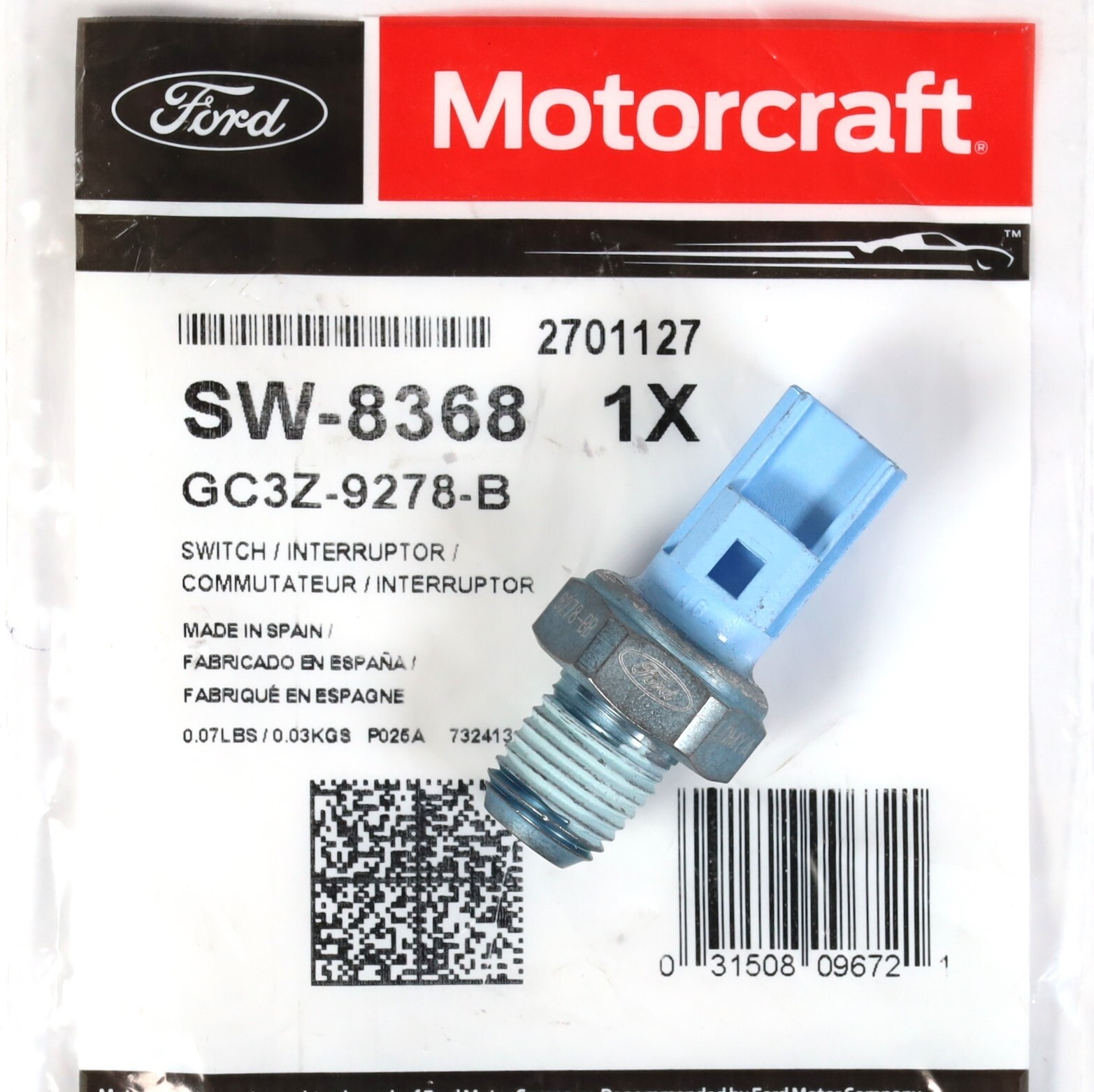 Genuine Motorcraft SW-8368 Engine Oil Pressure Sensor 2011-2019 6.7L Powerstroke