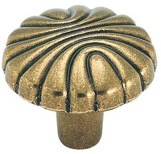 1-1/4" Rustic Shell Knob Antique Brass
