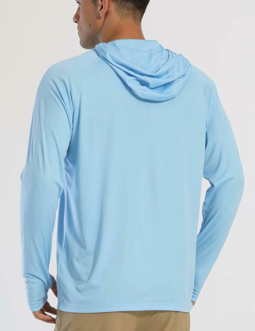 Tacvasen UPF50+ Mens Sun Skin Protection T-Shirts Outdoor Fishing Casual Hoodies