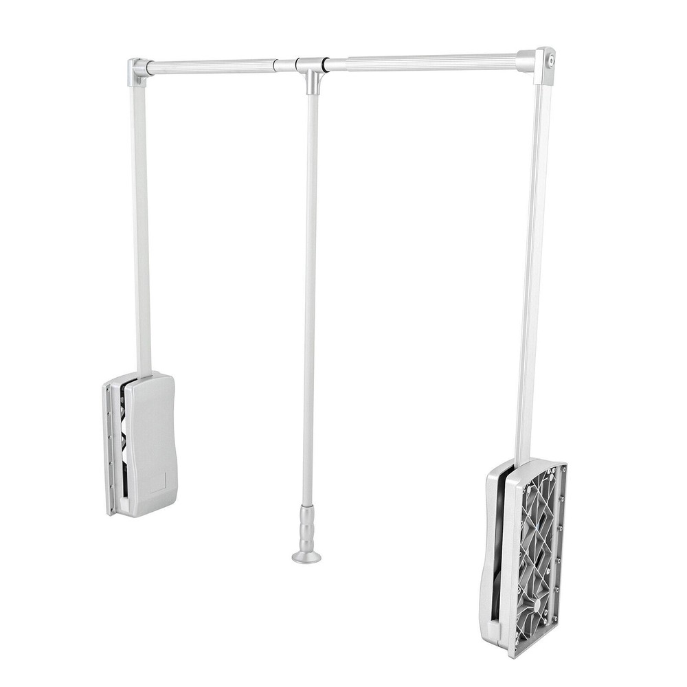 Pull Down Adjustable Side Mounted Closet Rod Clothes Hanging Rod 10 Kg/ 22lbs