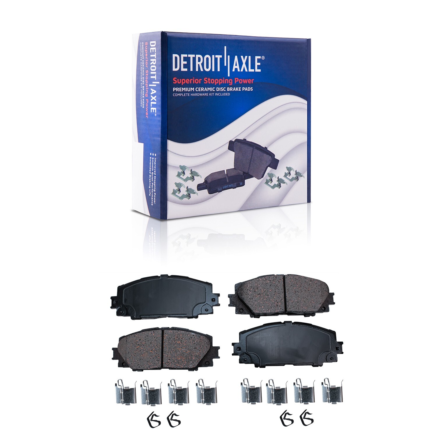 Front Ceramic Brake Pads + Rear Brake Shoes for 2012 - 2017 2018 Toyota Prius C