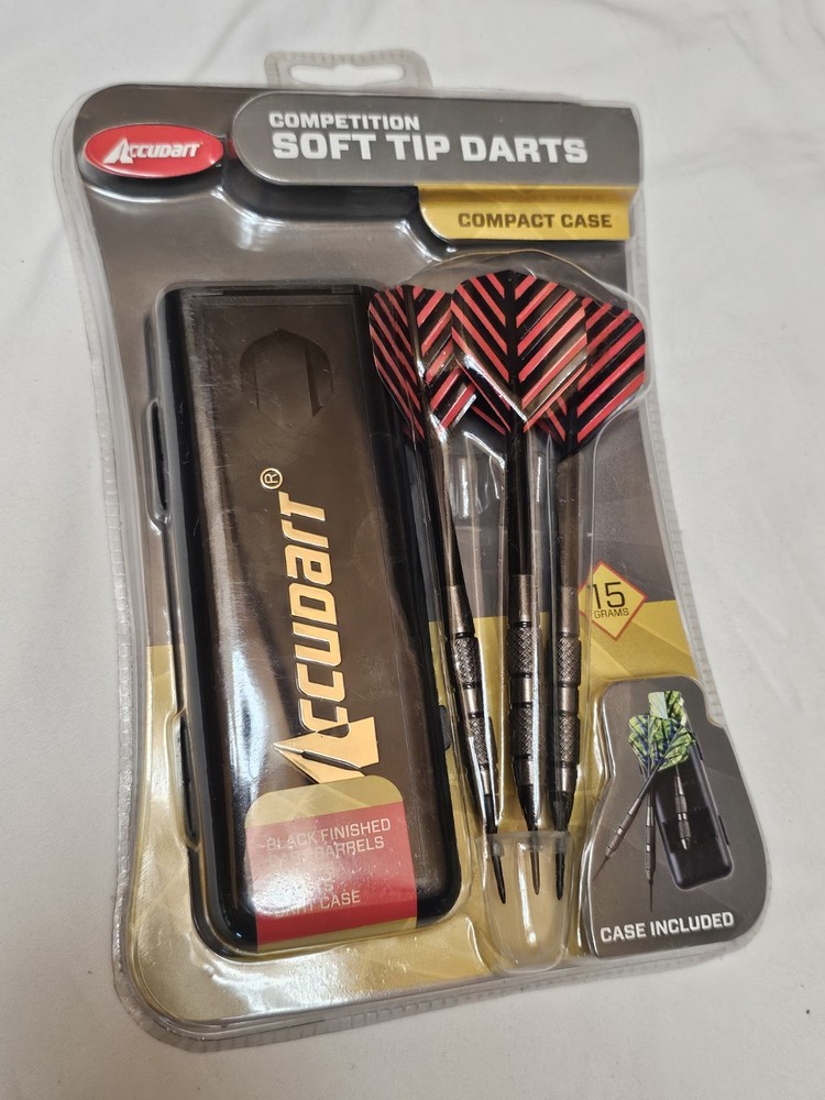 Accudart Competition Soft Tip 3 Darts Compact Case Black Finish