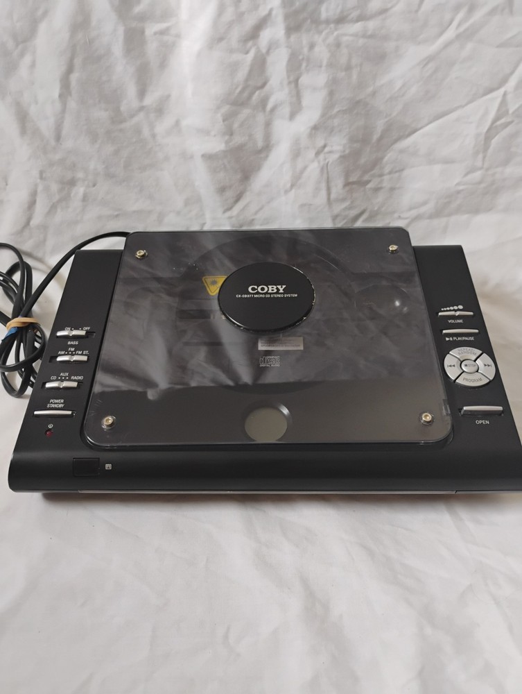 Coby CX-CD377 Micro Cd Stereo System Tested Works No Remote Or Speakers