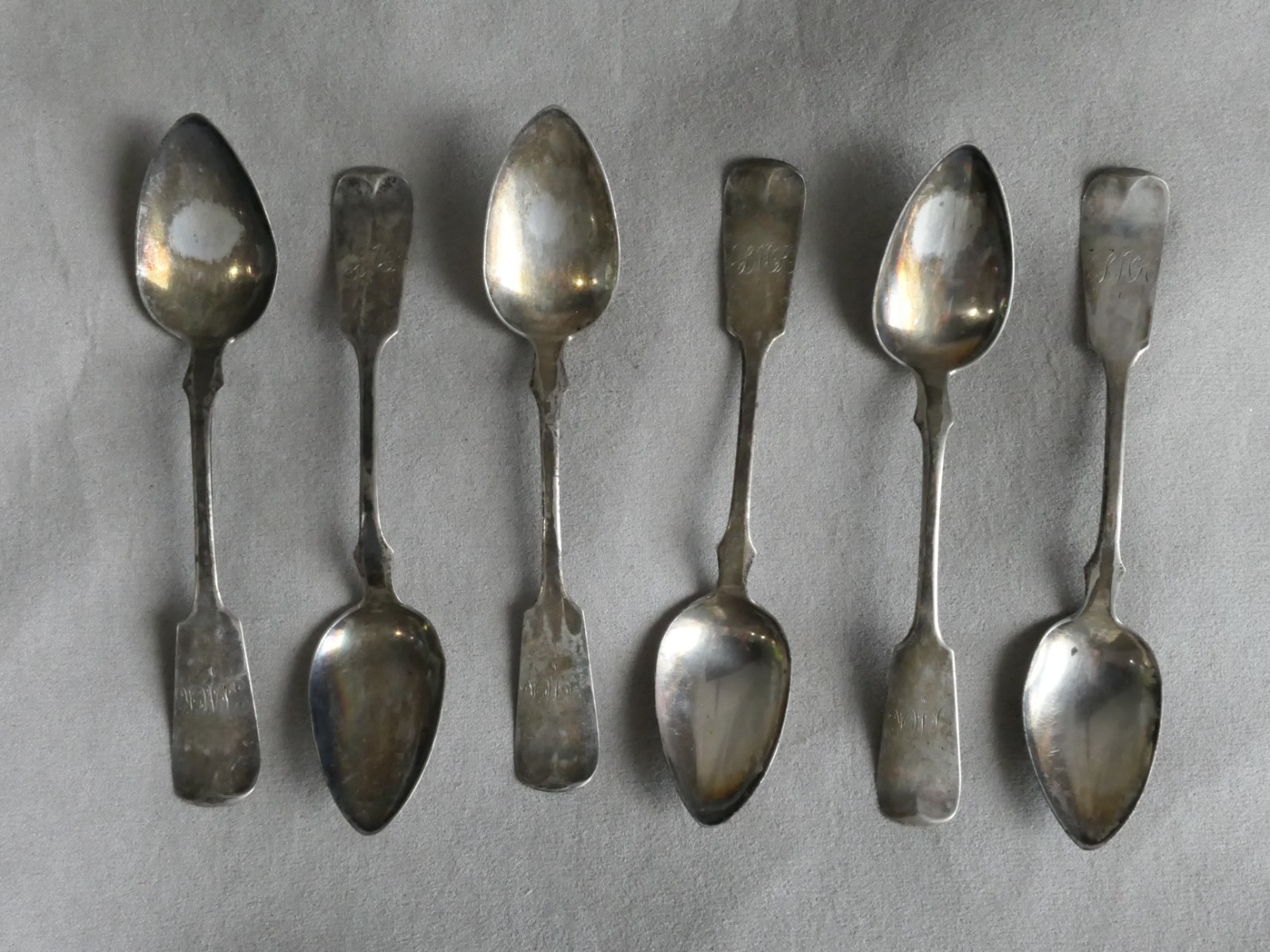 Lot of 6 American Coin Silver Spoons RM WILSON Philadelphia, PA : 72.5g
