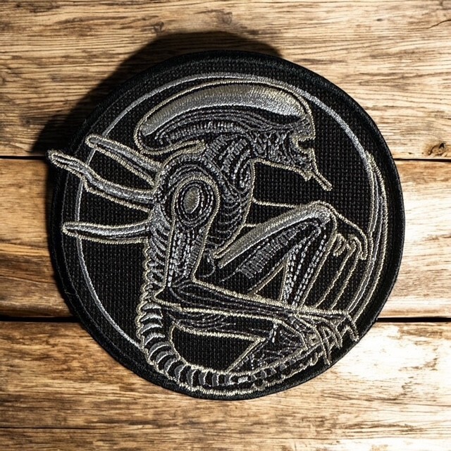 Alien Xenomorph Embroidery Patch 4.00" X 3.97"