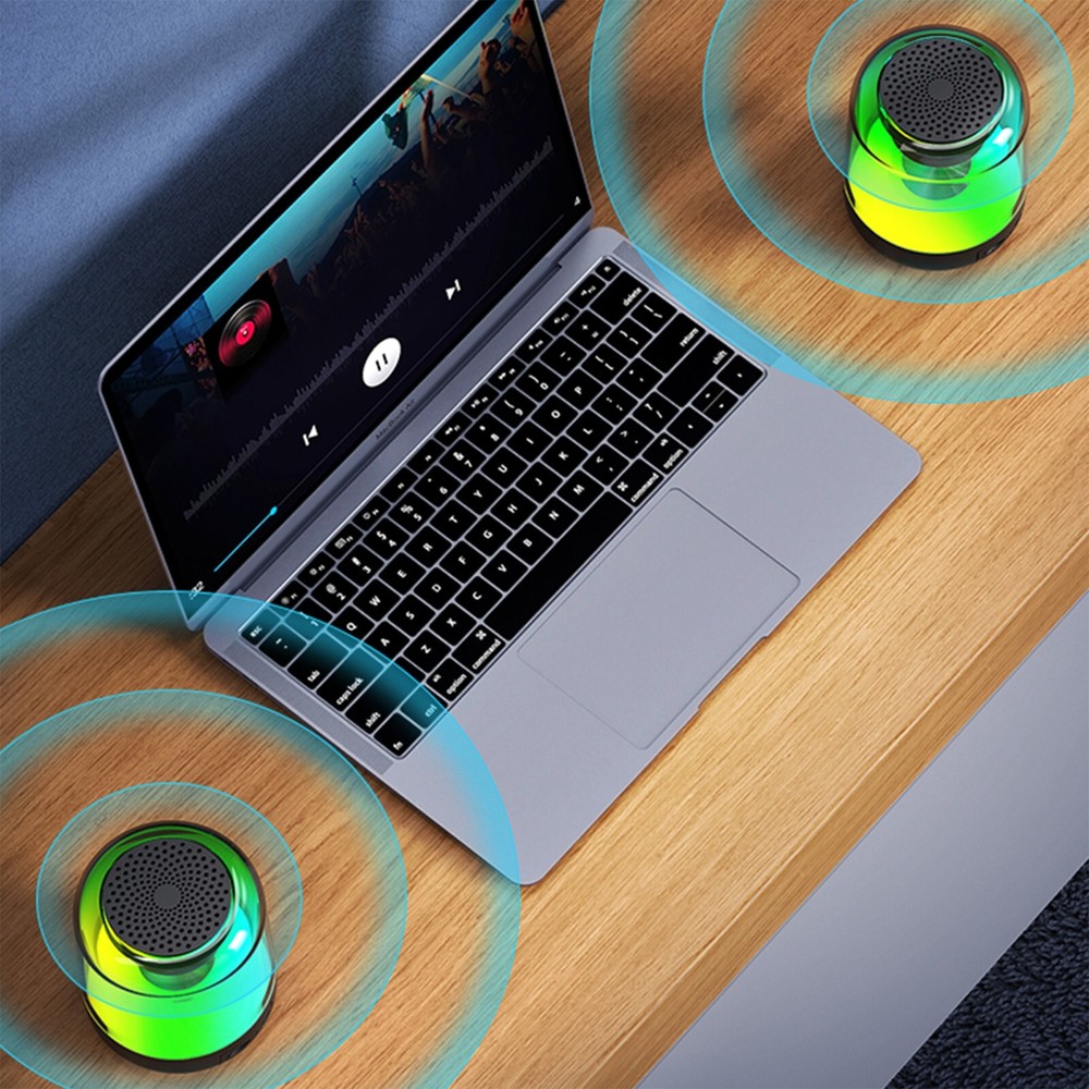 Zummy SYNCWAVE LED Wireless Bluetooth Speakers with Synchronized Audio 2-Pack