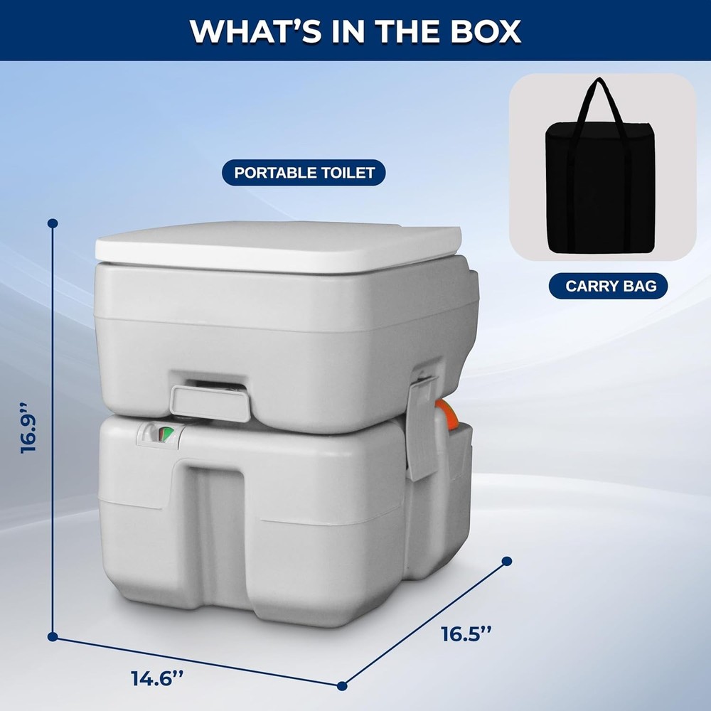 Gray Camping Toilet: Leak Proof, Portable, Level Indicator*
