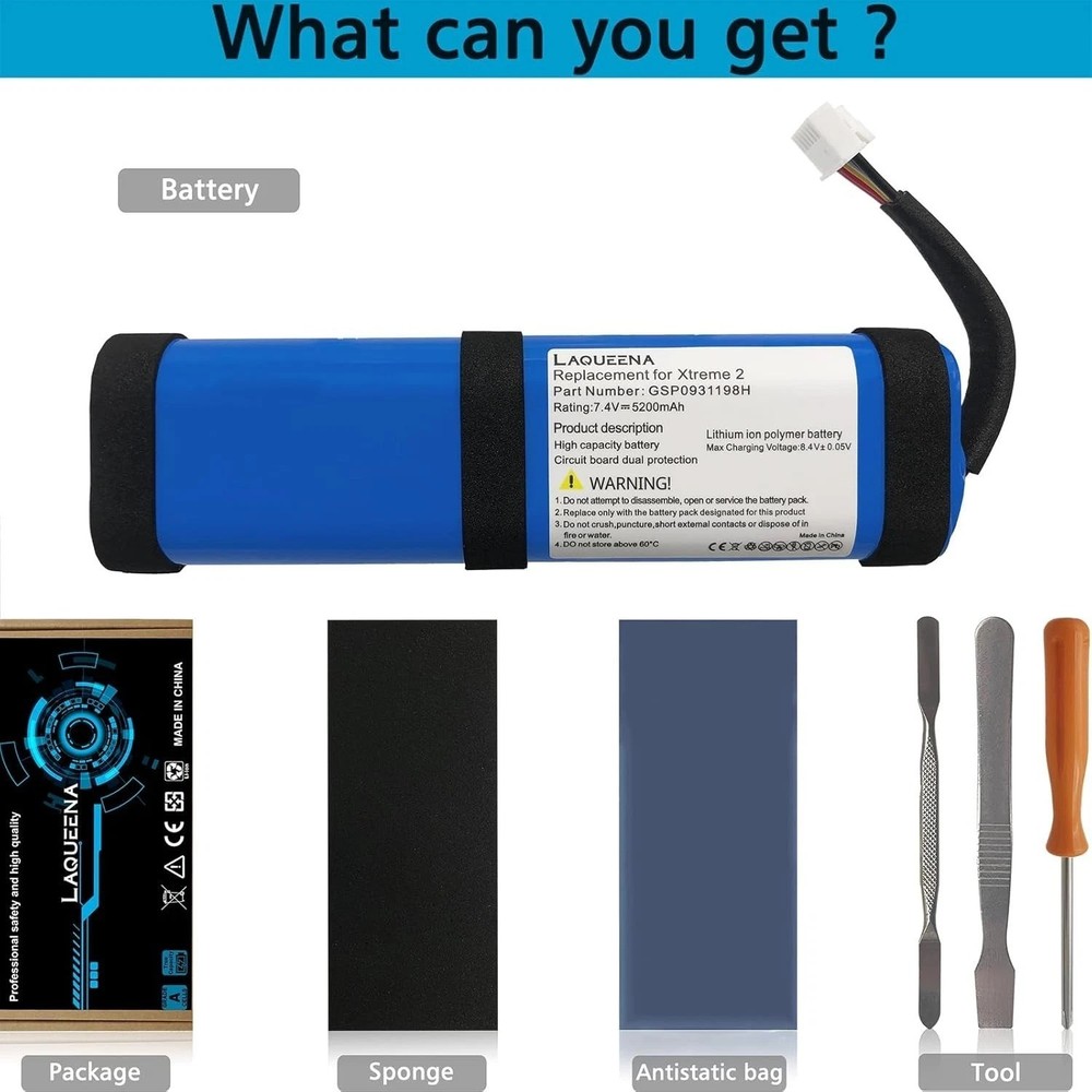 5200mAh Battery + Tools for Xtreme 2 Bluetooth Speaker