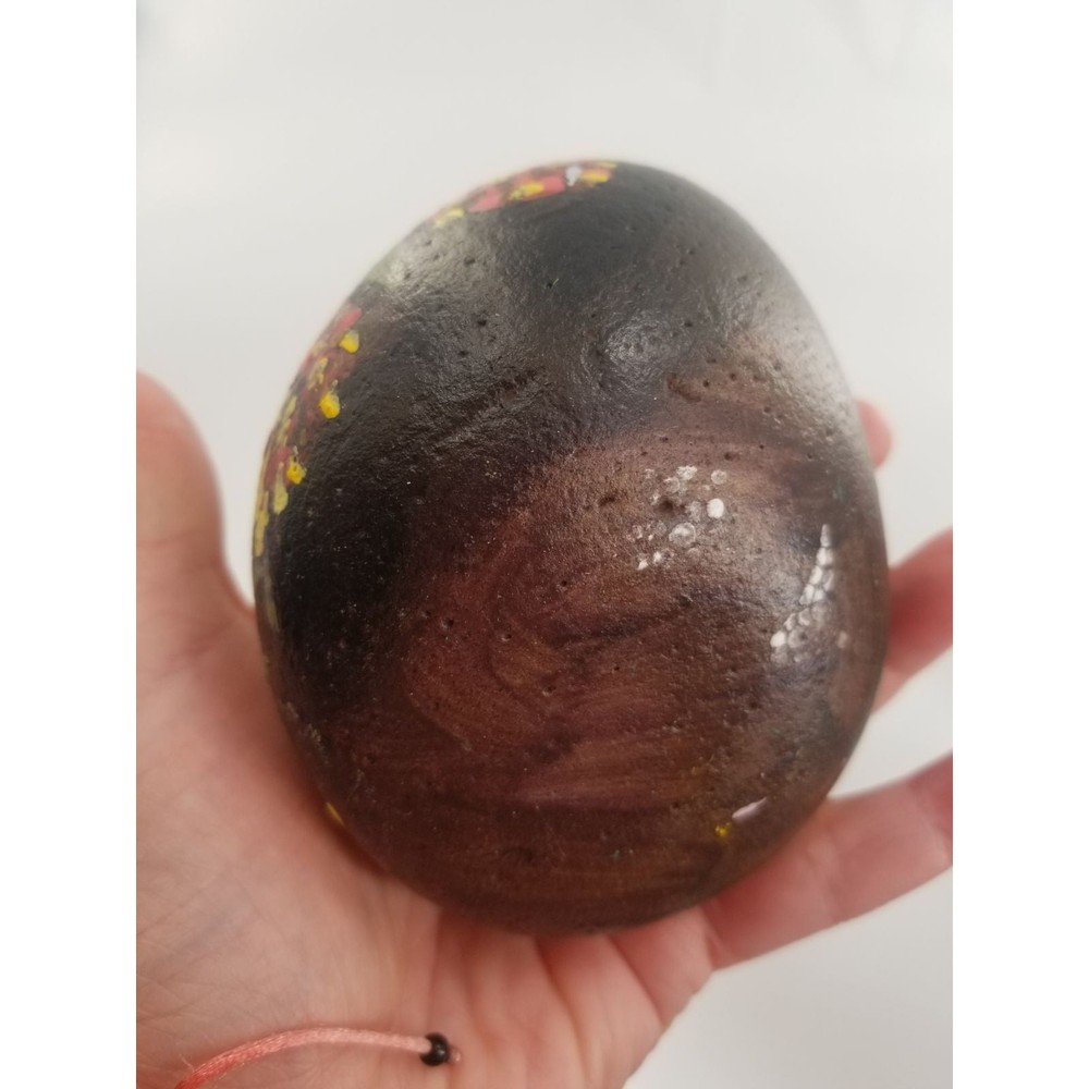 Hand painted rock " flowers " heavy
