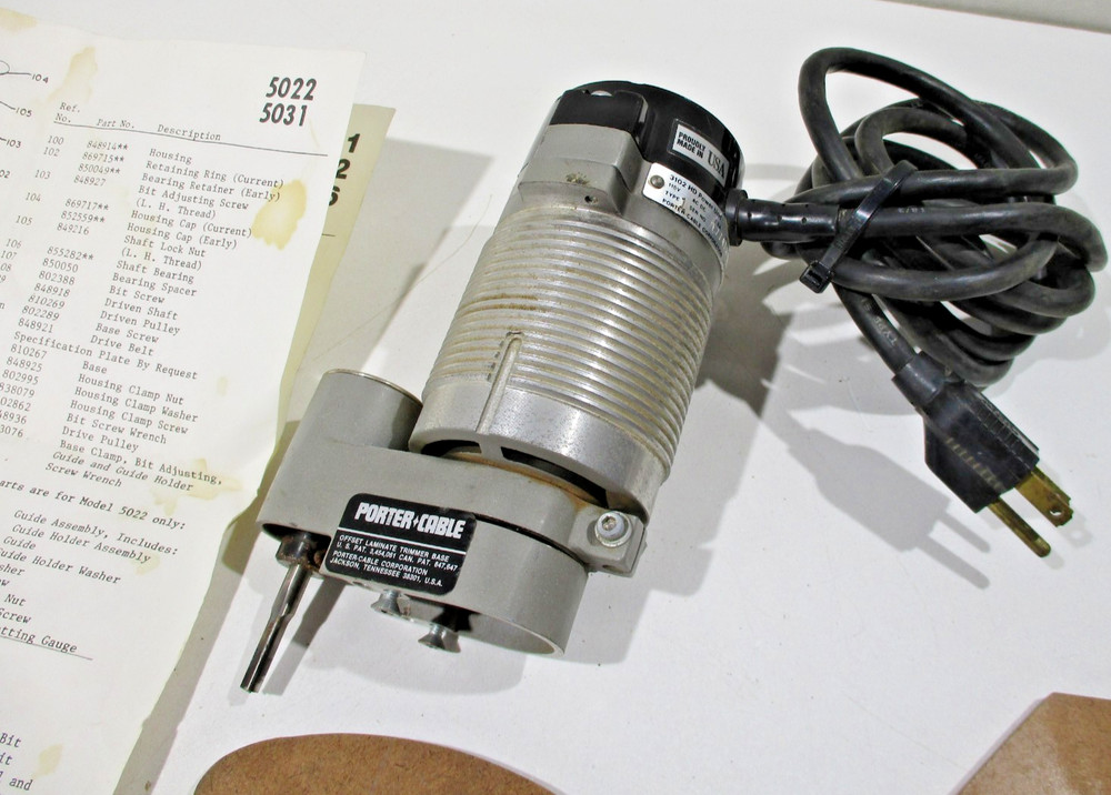 Porter Cable 3102 HD Router Laminate Trimmer Base & Extras