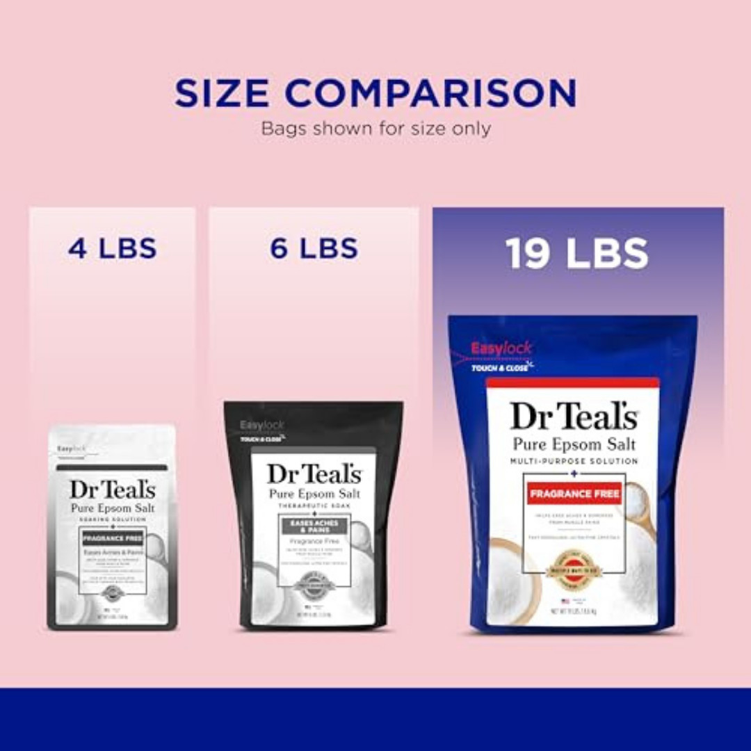 Pure Epsom Salt Bulk Magnesium Sulfate USP, Fragrance Free, 19 lbs