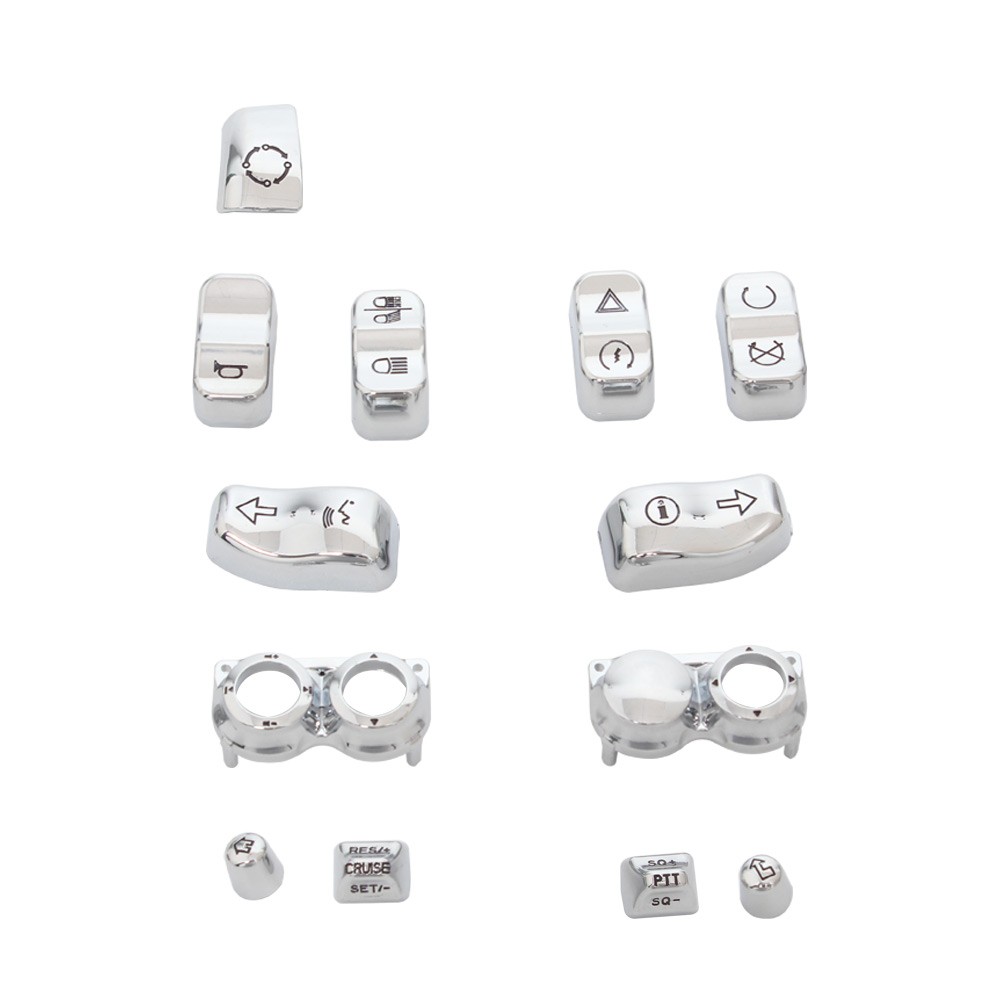 13pcs Hand Control Housing Button Cover Switch Cap Kit For Harley Electra Glide