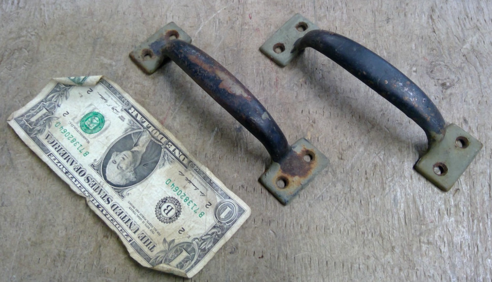 Two Old Tool Box Handle Gate Sash Drawer 4” Pull Vintage Rustic Barn Door