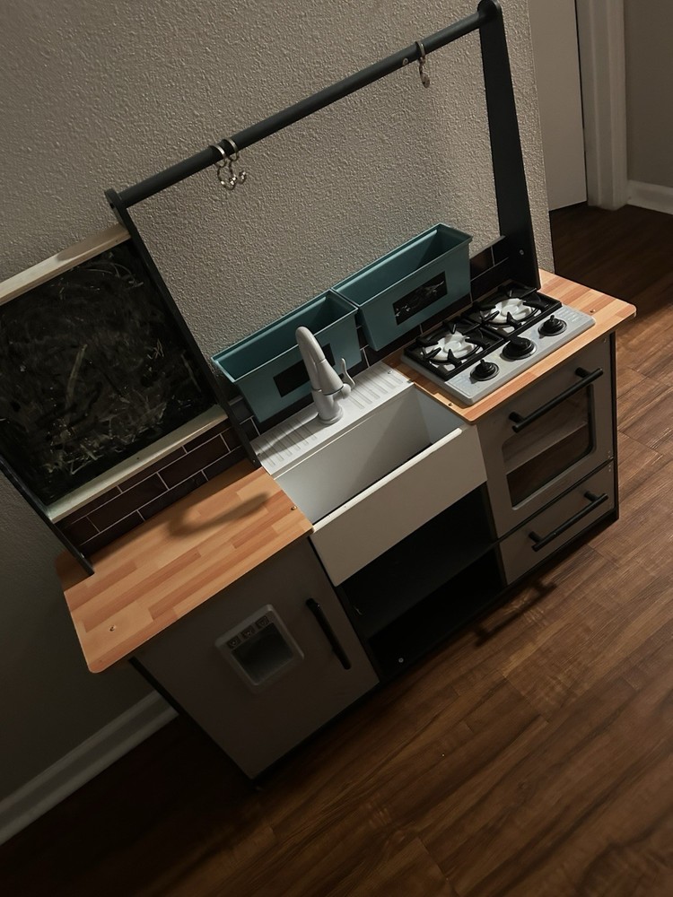 Kids Play Kitchen Set With Chalkboard