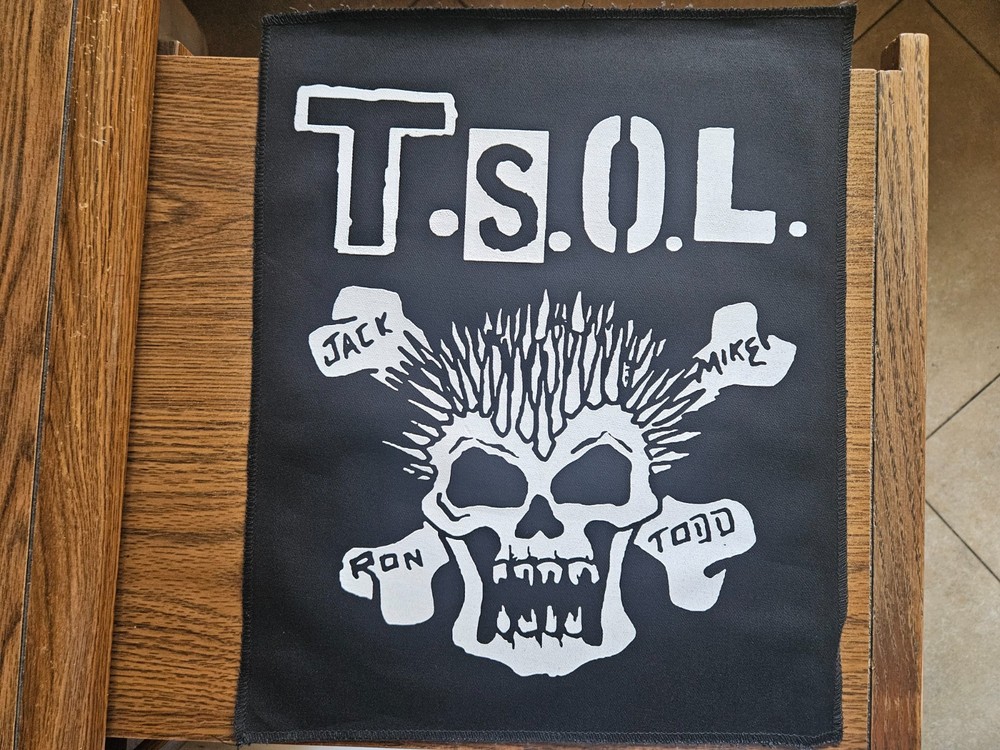 T.S.O.L., CANVAS SCREEN PRINTED LARGE BACK PATCH