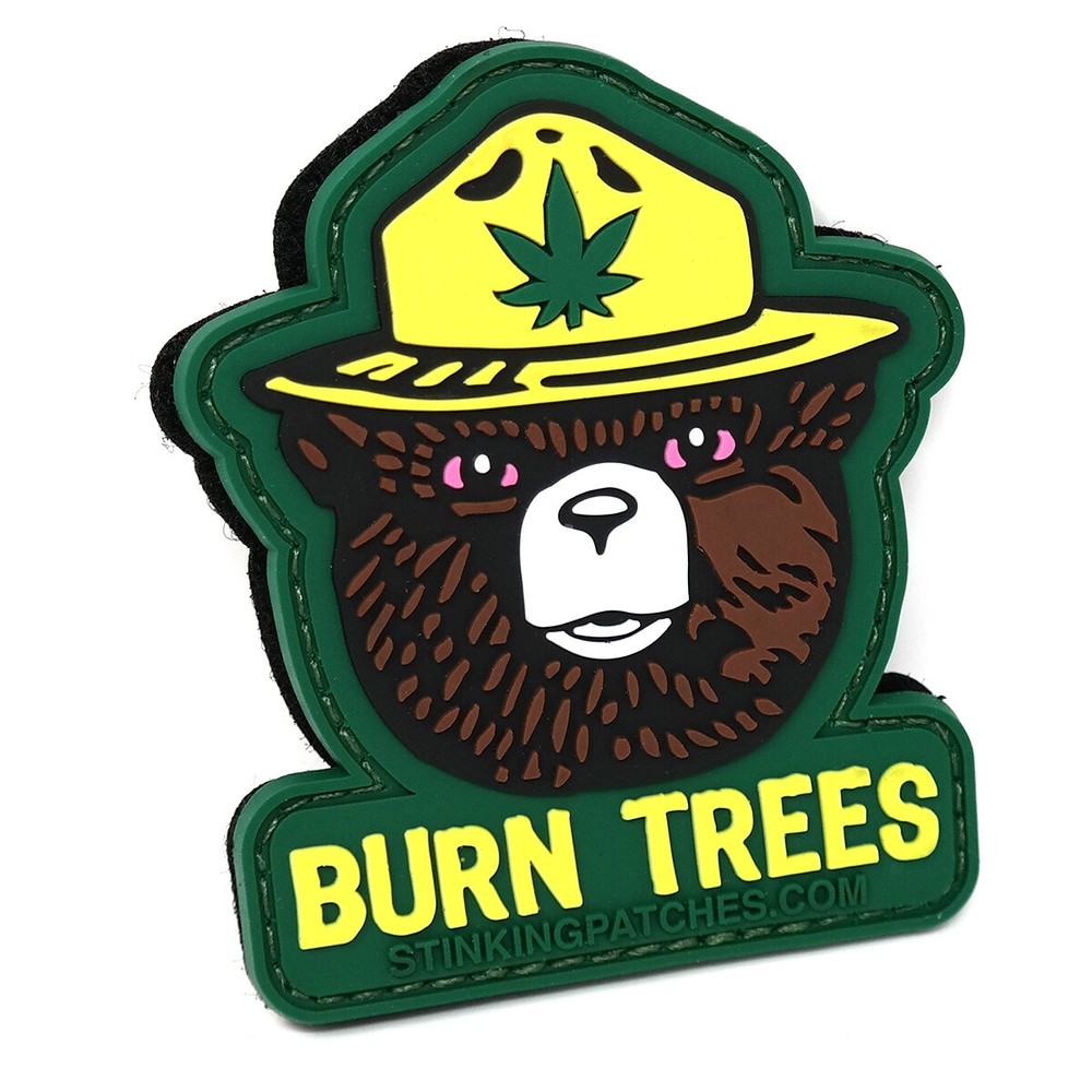Burn Trees Marijuana Tactical Patch | PVC Rubber | Hook and Loop Bear Patch